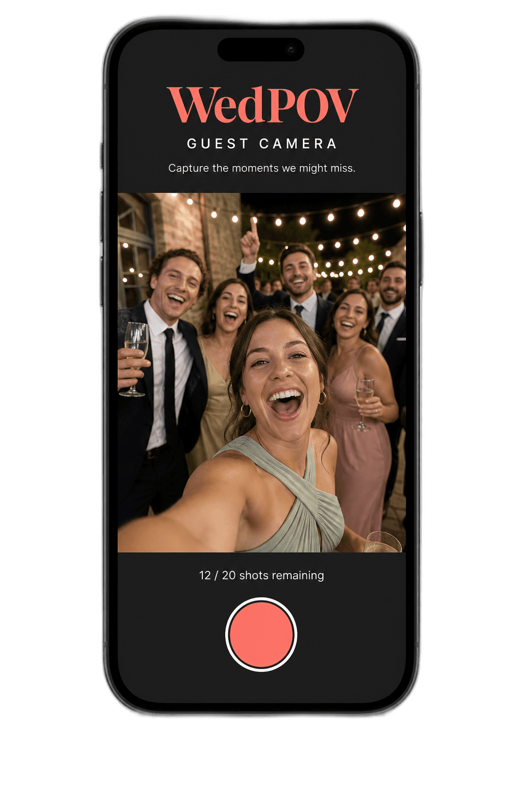 WedPOV Guest Camera on a phone